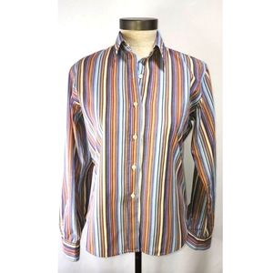 Guglielminotti Milano Women's striped button down shirt size 46 (small)